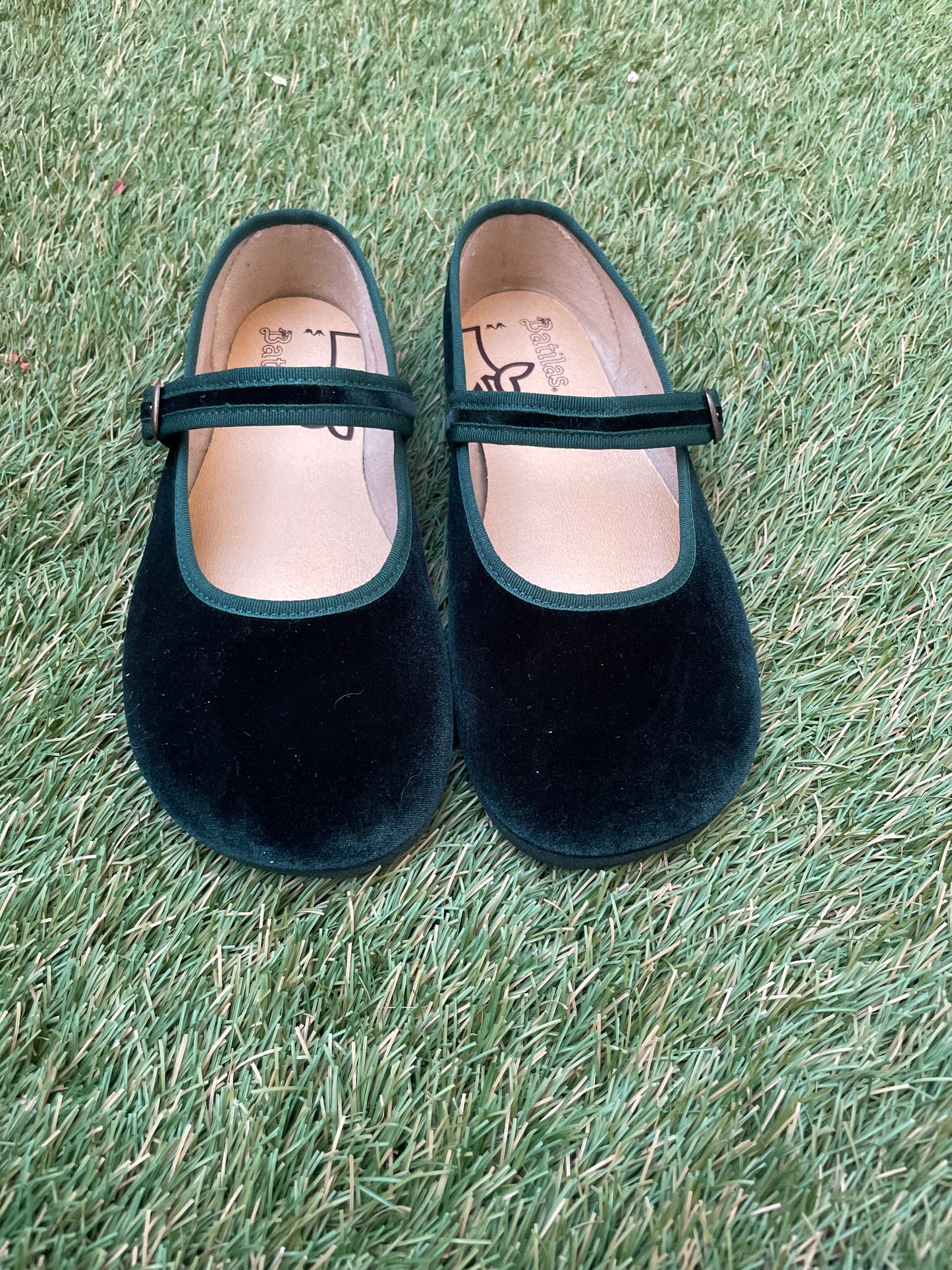 Merceditas Barefoot - Terciopelo VERDE - BATILAS