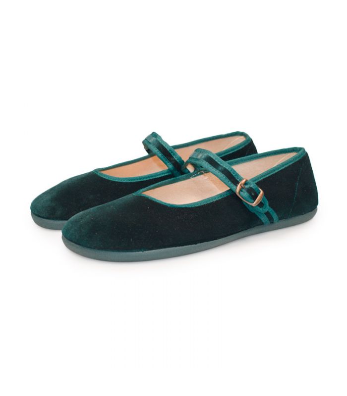 Merceditas Barefoot - Terciopelo VERDE - BATILAS