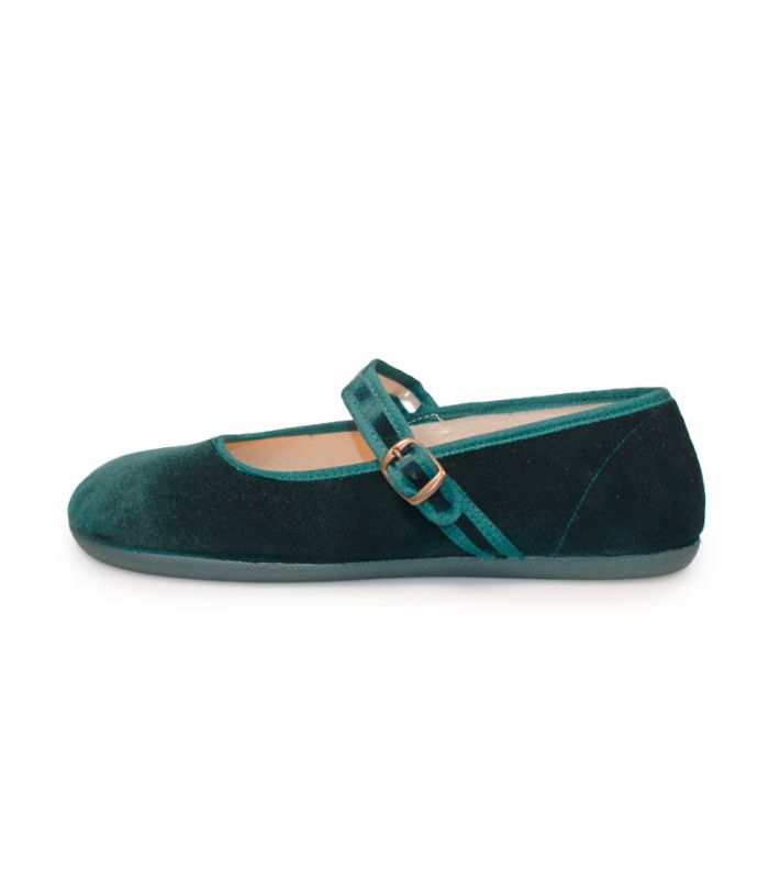 Merceditas Barefoot - Terciopelo VERDE - BATILAS