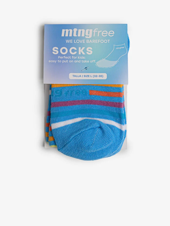 Calcetines Mustang Free Cloud azul con rayas multicolor
