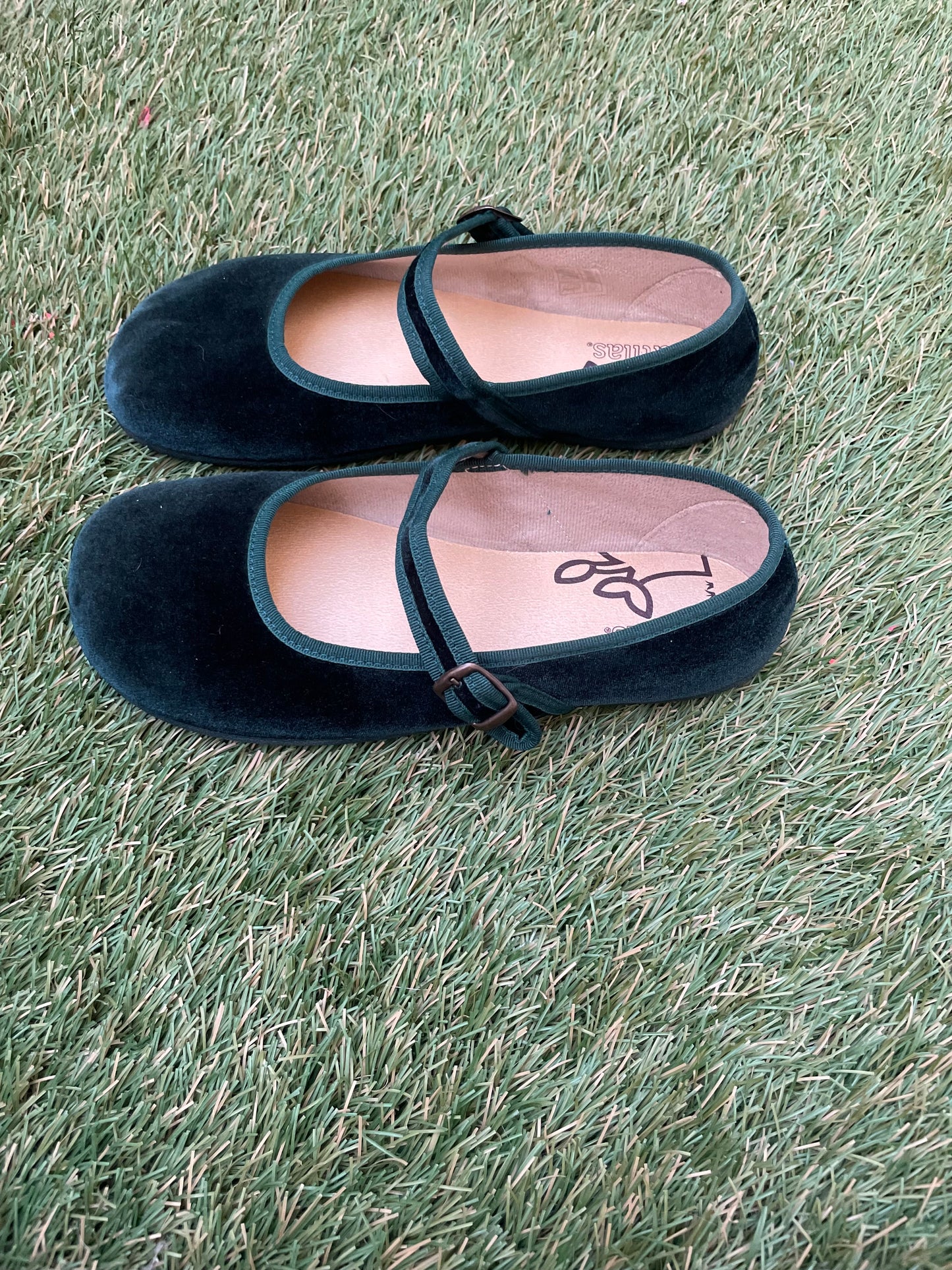 Merceditas Barefoot -  Terciopelo VERDE -  BATILAS