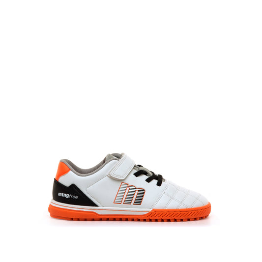 Zapatillas barefoot fútbol Mustang free play blanco/naranja