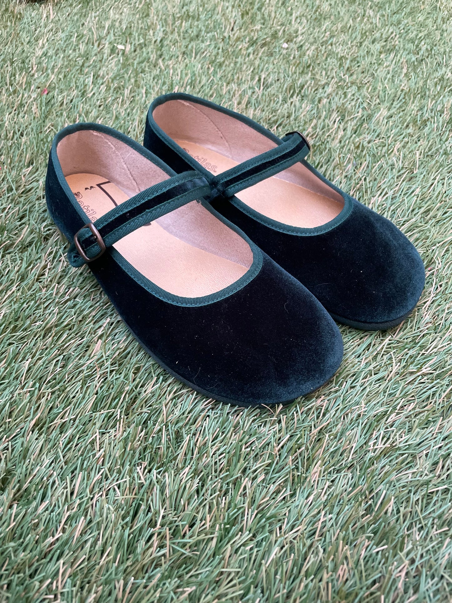 Merceditas Barefoot -  Terciopelo VERDE -  BATILAS
