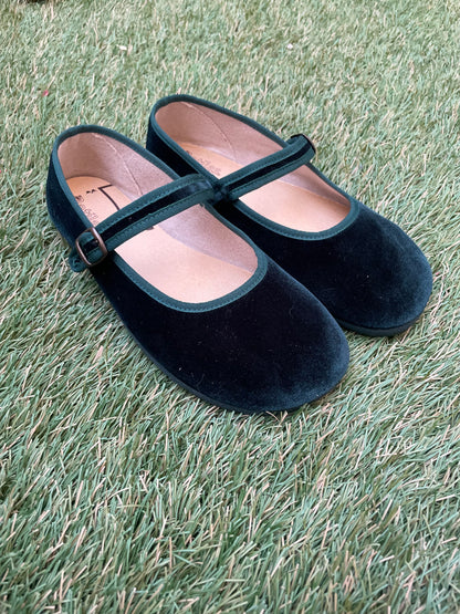 Merceditas Barefoot -  Terciopelo VERDE -  BATILAS