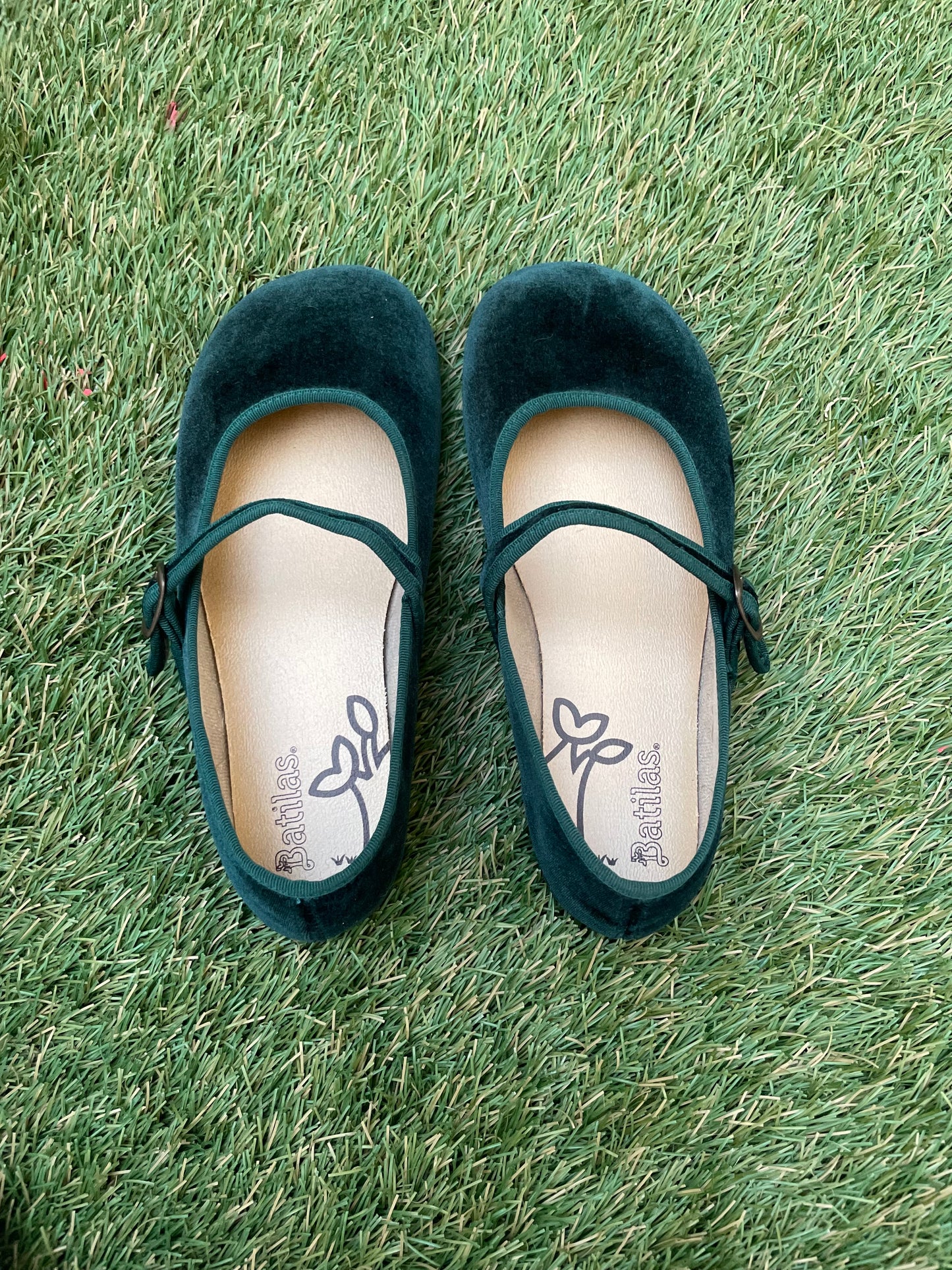 Merceditas Barefoot -  Terciopelo VERDE -  BATILAS