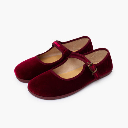 Merceditas Barefoot -  Terciopelo Burdeos -  BATILAS