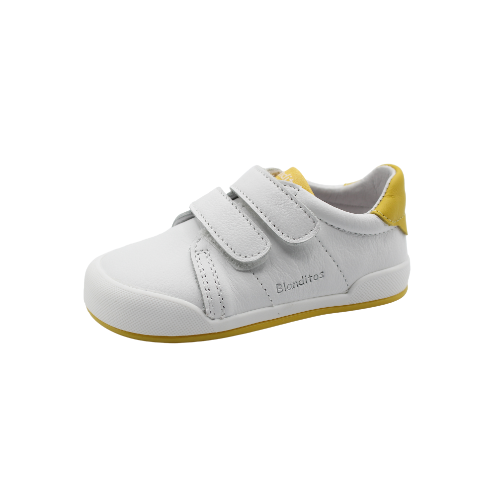 Deportivo barefoot - Londres blanco-amarillo- Blanditos