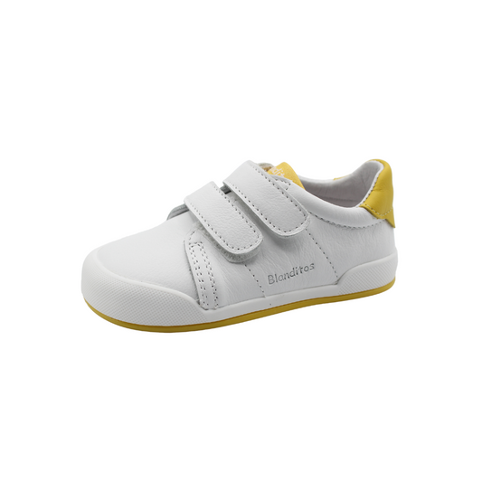 Deportivo barefoot - Londres blanco-amarillo- Blanditos