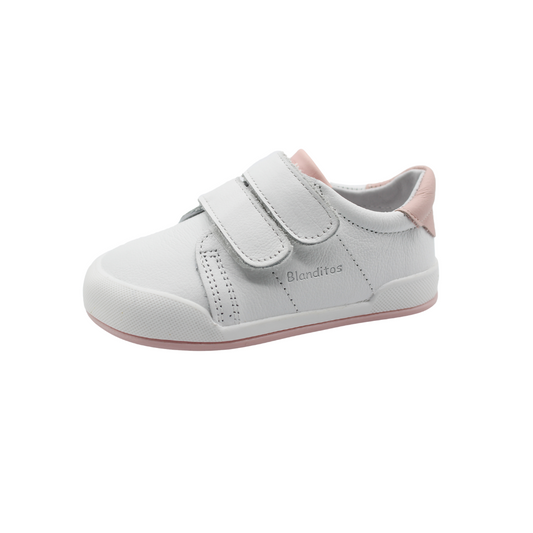 Deportivo barefoot- Londres blanco-rosa - Blanditos