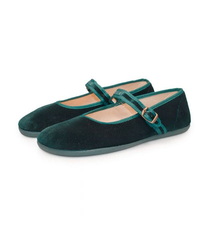 Merceditas Barefoot -  Terciopelo VERDE -  BATILAS