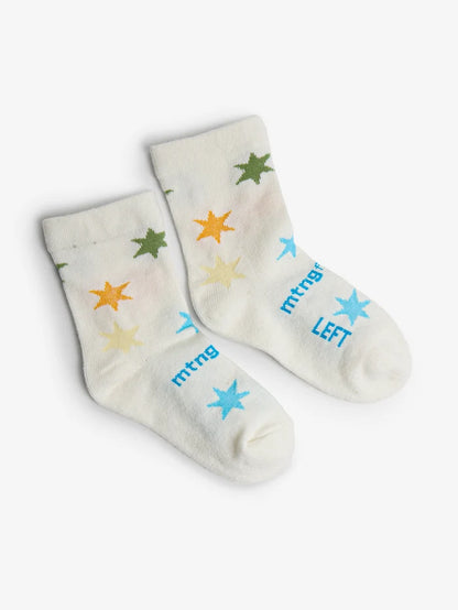Calcetines Mustang Free Cloud blanco con estrellas multicolor