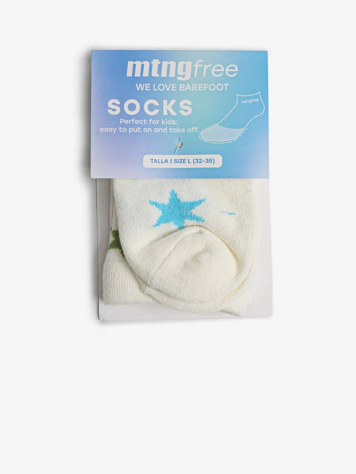 Calcetines Mustang Free Cloud blanco con estrellas multicolor
