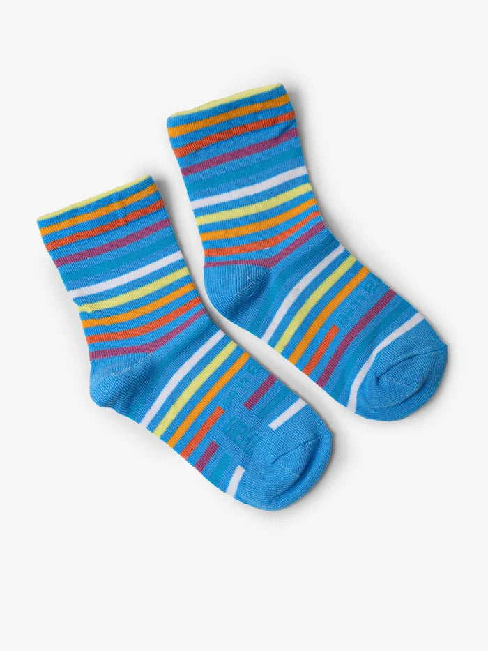Calcetines Mustang Free Cloud azul con rayas multicolor