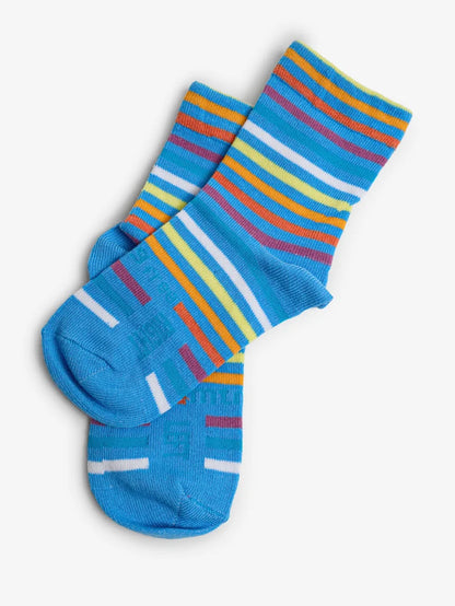 Calcetines Mustang Free Cloud azul con rayas multicolor