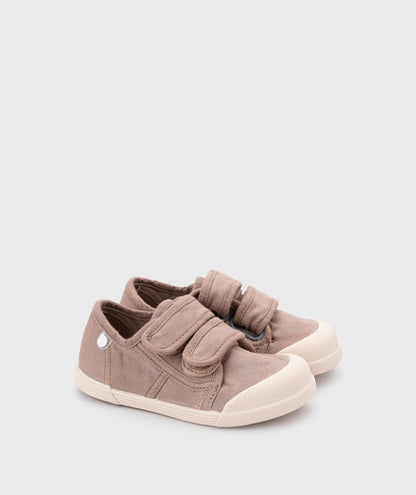 Zapatillas Barefoot Lona - Velcro Igor  -  Cacao